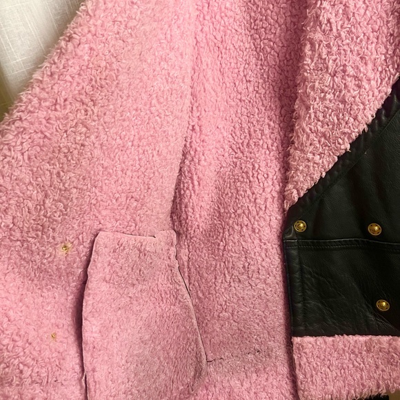 Kenzo Black and Pink Shearling Leather Jacket - Picture 7 of 8
